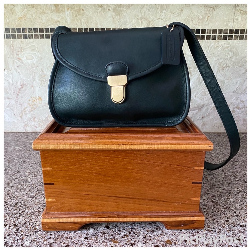 RARE Vintage early 90s Coach Ashland Bag # 9914 Forest Green Full-Grain Leather